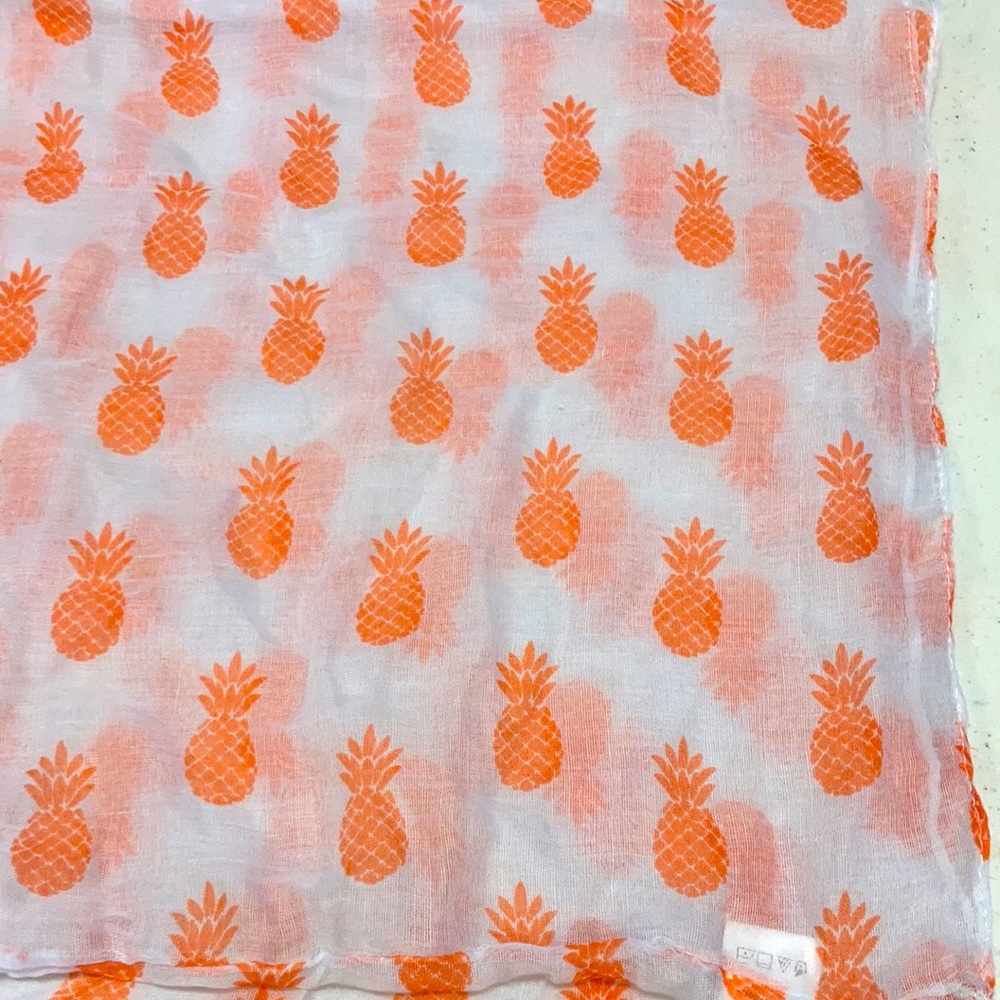 Pineapple Infinity Scarf- White & Orange